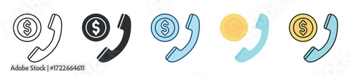Business Call  Icon Set Multiple Style Collection