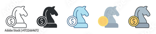 Financial Strategy Icon Set Multiple Style Collection
