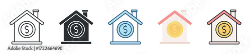 Home Loan Icon Set Multiple Style Collection