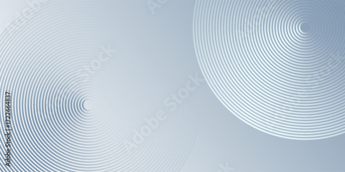 white abstract background with glowing circles. Swirl circular lines pattern. Geometric spiral. Twirl element. Modern graphic design. Futuristic technology concept.