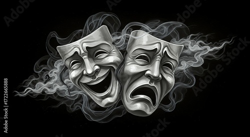Comedy and tragedy masks