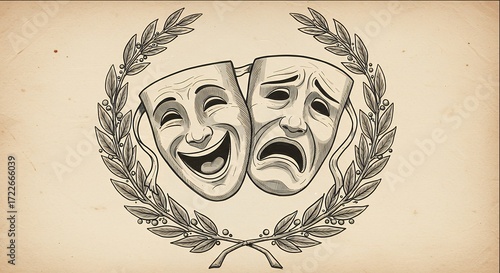 Comedy and tragedy masks
