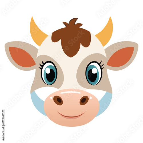 funny cow cartoon isolated
