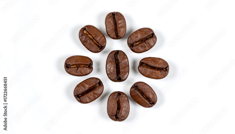 Obraz premium Roasted Coffee Beans in a Circle.