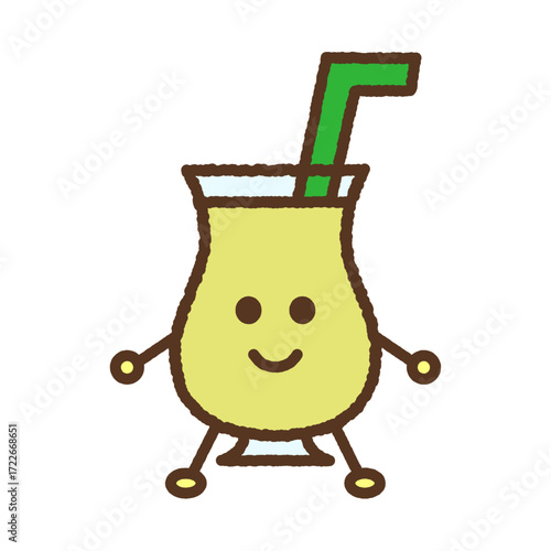 キャラクター風の飲み物アイコン　ジュース