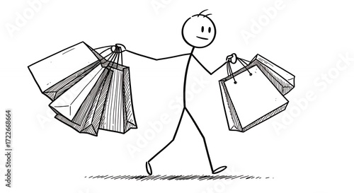 Person shopping with bags