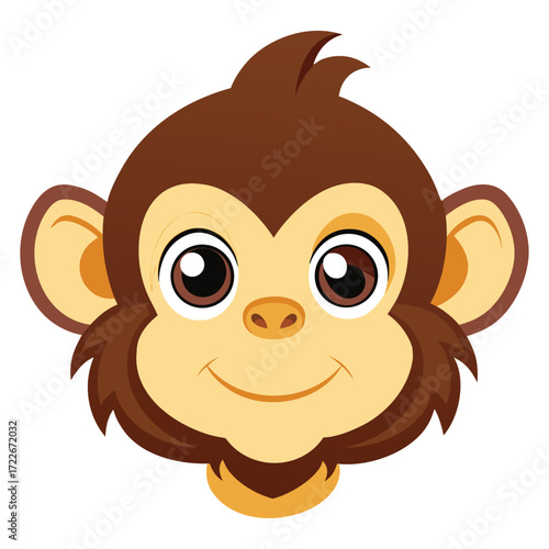 monkey head vector illustration on white