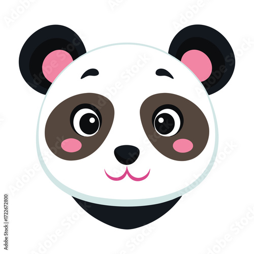 panda  head vector illustration on white