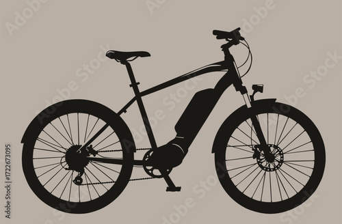 Electric Bike Silhouette Vector Illustration