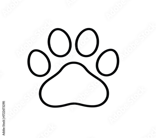 Minimalist paw print icon adds a touch of whimsy and pet-friendly charm to your designs, perfect for animal lovers and veterinary clinics