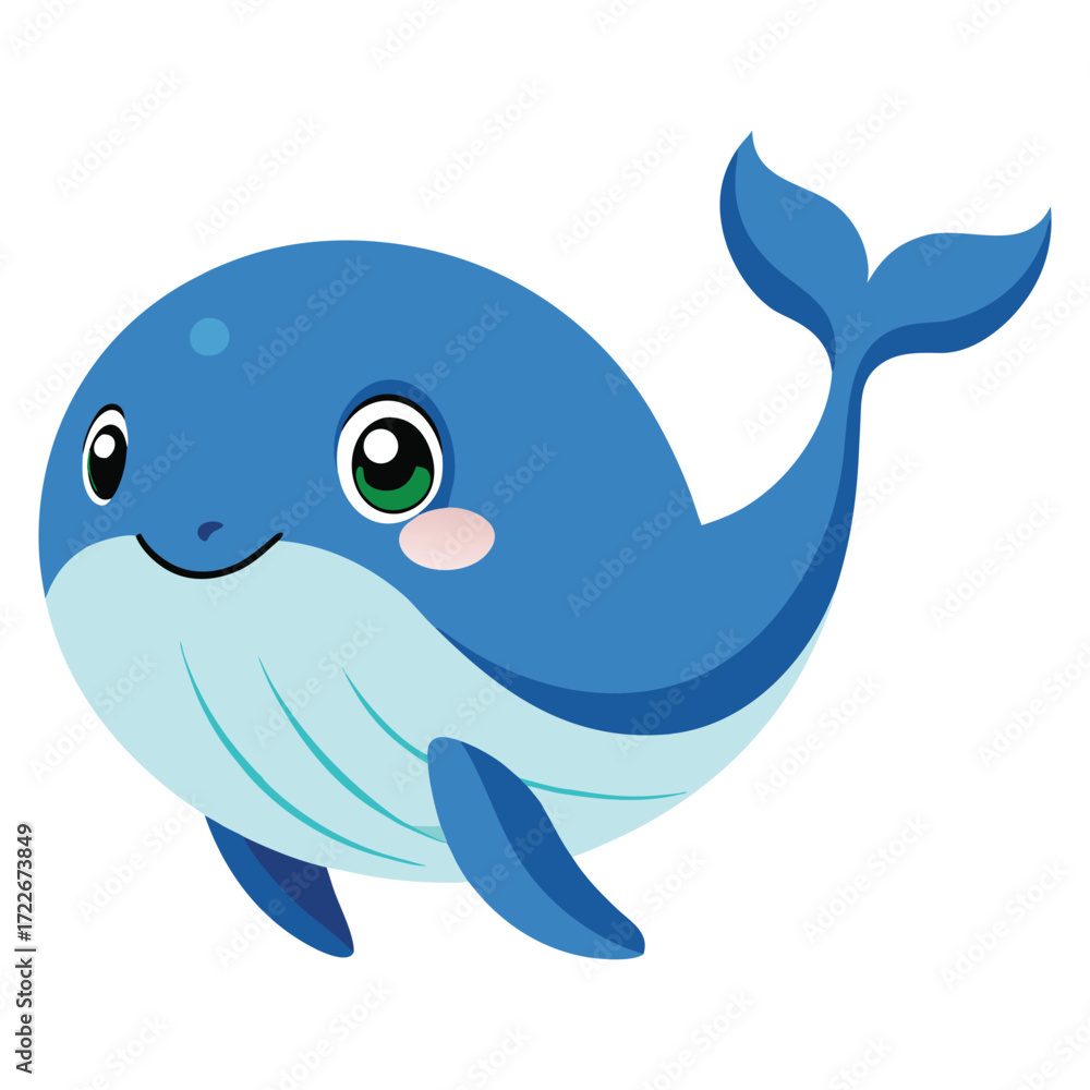 Fototapeta premium blue whale cartoon