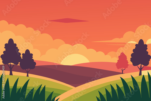a vibrant sunset paints the sky in hues of orange 