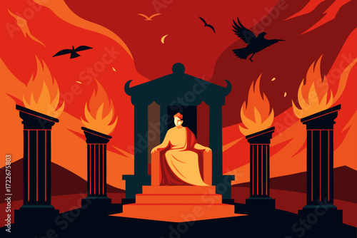 the image depicts a solitary figure  draped in a t
