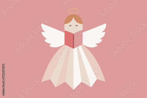 this charming angel is crafted from a folded book 