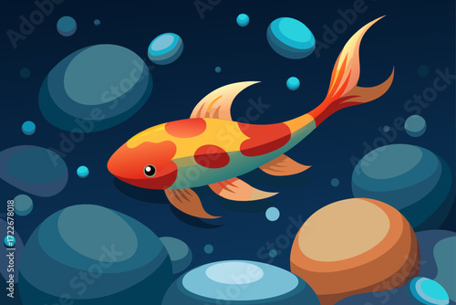 this whimsical scene features colorful  stylized k