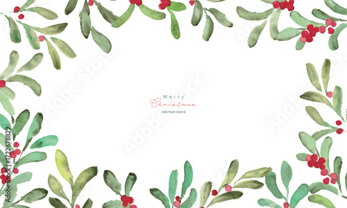 水彩画。水彩タッチのクリスマスフレーム。12月のクリスマスベクター水彩背景。クリスマスイラスト。
Watercolor painting. Watercolor Christmas frame. December Christmas vector watercolor background. Christmas illustration.