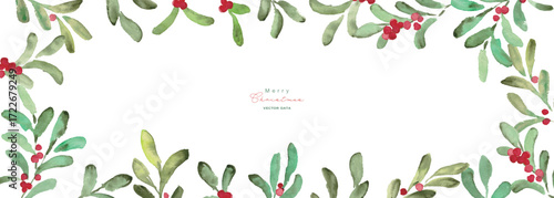 水彩画。水彩タッチのクリスマスフレーム。12月のクリスマスベクター水彩背景。クリスマスイラスト。
Watercolor painting. Watercolor Christmas frame. December Christmas vector watercolor background. Christmas illustration.