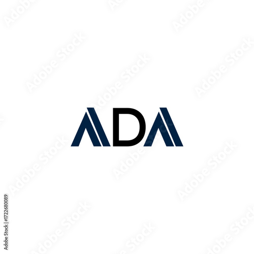 ADA letter logo design on WHITE background. ADA creative initials letter logo concept. ADA letter design.