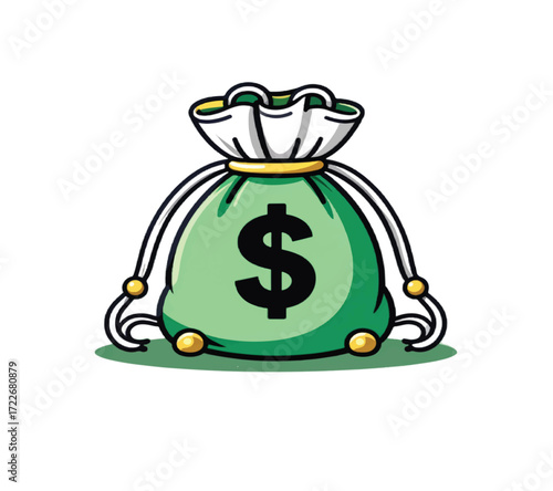 Cash bag icon for financial success projects, business growth ventures, and investment opportunities, perfect for finance and banking illustrations