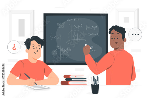 Teacher student Semi Flat Illustrations
