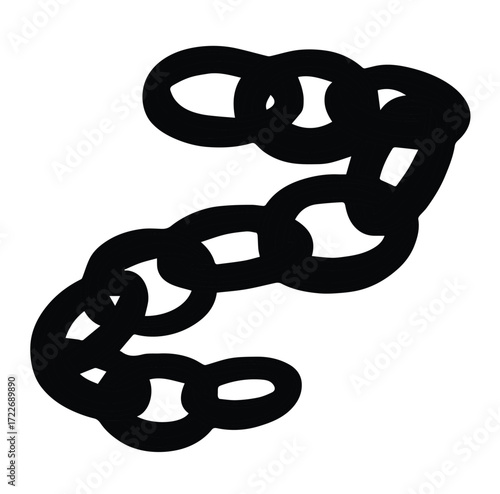 Cute cartoon hand drawn vector chain silhouette.
