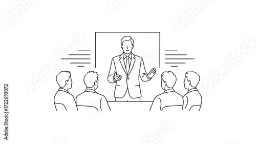 Inspiring speaker captivating audience with insightful presentation during business seminar in