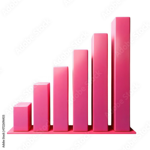 A 3d render of a pink bar graph with four bars ascending plain view isolated on transparent background. Free Download A 3d render of a pink bar graph with four bars ascending plain view isolated on transparent background. - GFXLoad