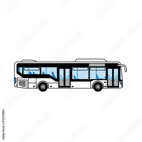 Minimalist City Bus Vector Illustration – Public Transportation Icon
