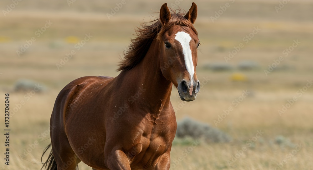 Obraz premium Running horse in field