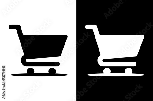 Seamless Shopping Experience Symbol. Minimal Cart Icon Vector