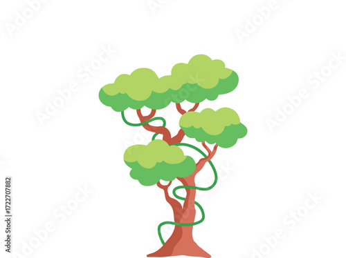 Tropical Jungle Plant Background Illustration