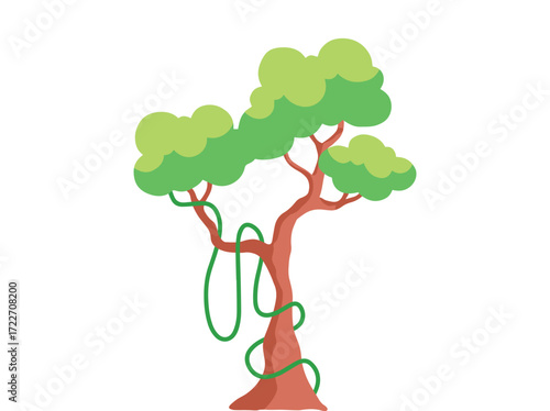 Jungle Tree Clip Art Illustration
