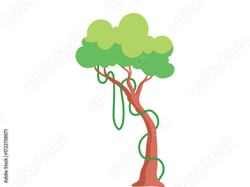 Jungle Tree Clip Art Illustration
