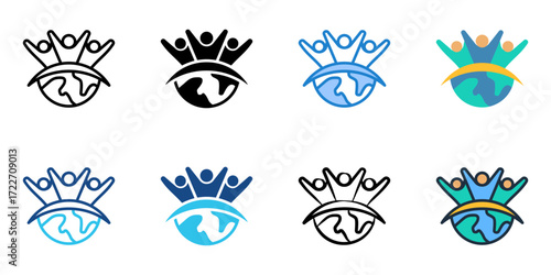 Culture icon set multiple style collection 
