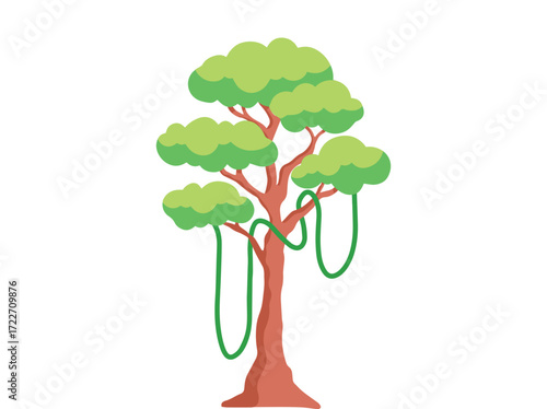 Tropical Jungle Plant Background Illustration