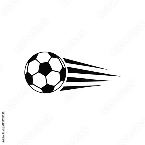 Dynamic Soccer Ball with Speed Lines Vector Graphic