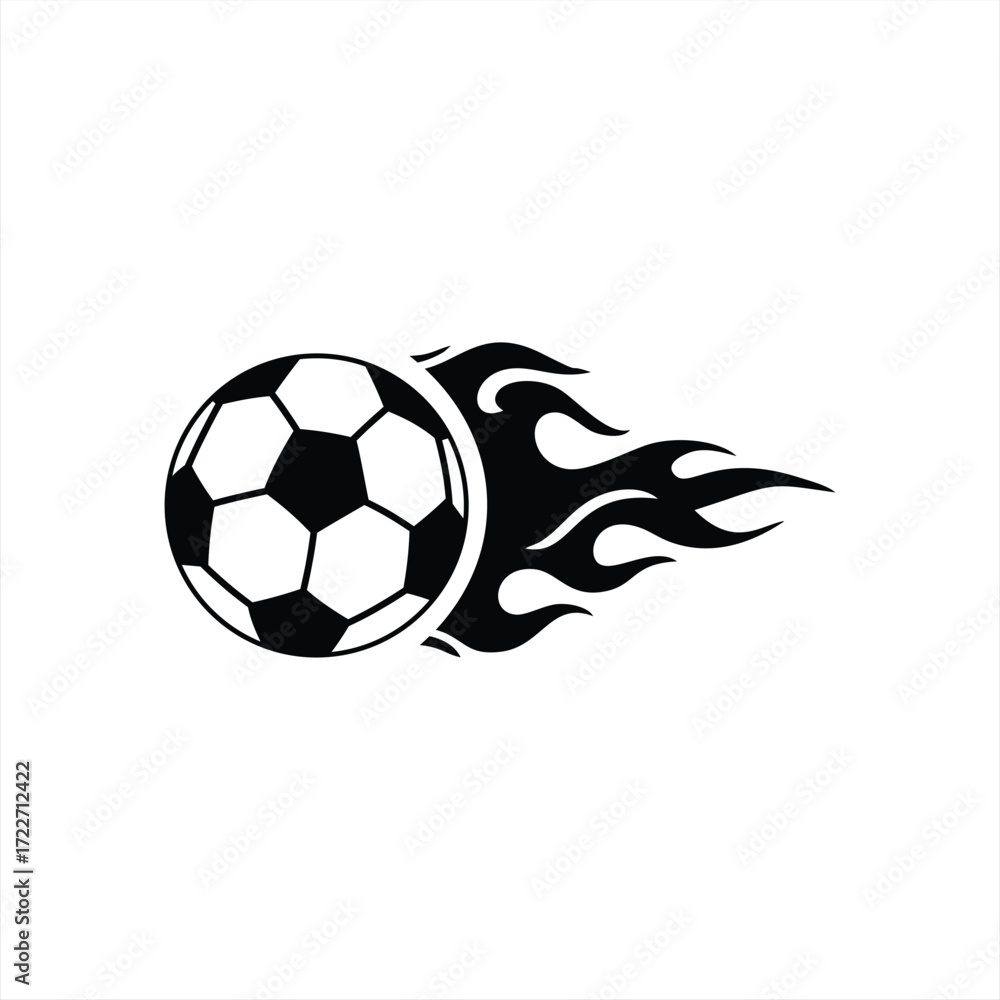 Obraz premium Dynamic Soccer Ball with Speed Lines Vector Graphic