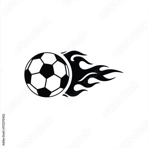 Dynamic Soccer Ball with Speed Lines Vector Graphic