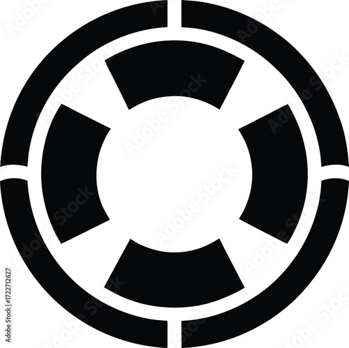 Icon of a lifebuoy ring, minimal safety symbol  vector illustration on transparent background.
