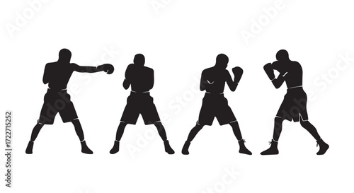 silhouette of a male boxing body pose
