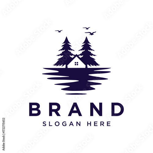 Clean minimal and modern logo design for home rent, home business, home sell, home owner, business and company.