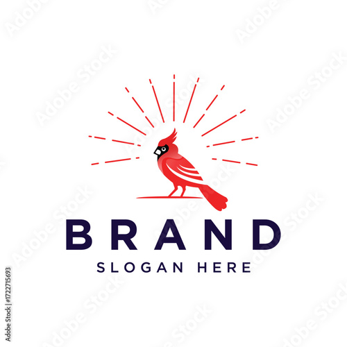 Clean minimal and modern logo design for northern cardinal brand event management, northern cardinal natural food, northern cardinal scientific, business and company.