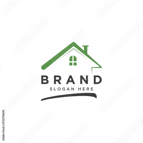 Clean minimal and modern logo design for real estate, mansion, builder, mortgage. or house resell business and company.