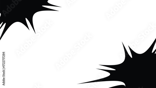 Black explosion splash shape abstract background, comic style burst blast graphic design element isolated vector editable