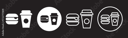 No food or drink allowed sign. No eating or drinking sign. Food Not Allowed. A red and black prohibition sign indicating no food or drink allowed in the area. Modern flat vector sticker label with ico