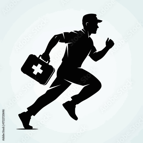 Running Paramedic Silhouette