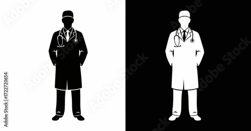 Doctor Silhouette in Positive and Negative Space