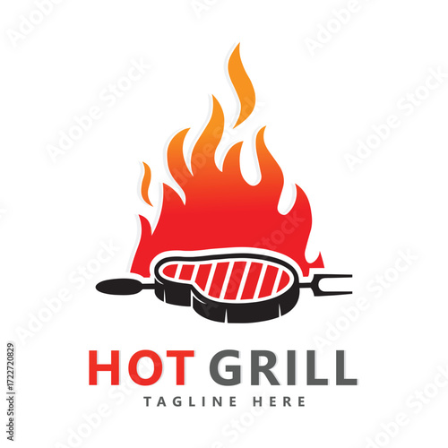 Hot grill logo templates