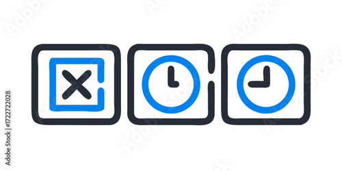 time cancellation or countdown completion icon sign vector