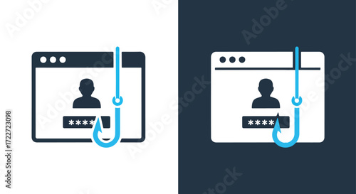 Cybersecurity phishing icon symbolizing data theft and online security risks